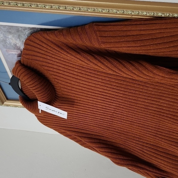 Chunky Knit Sweater Shirt Dress size 2XL Fall Cozy Winter Lagenlook brown - Picture 3 of 8
